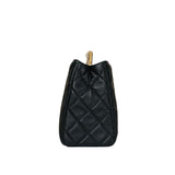 Quilted Lady Handle Clutch Tote Bag