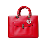 Large Lady Dior Cadena Leather Bag