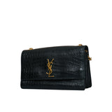 West Hollywood Croc-Embossed Crossbody Bag