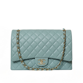 Caviar Quilted Maxi Double Flap Microchipped