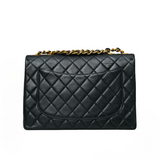 Vintage Black Jumbo 24K Single Flap Bag