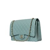 Caviar Quilted Maxi Double Flap Microchipped