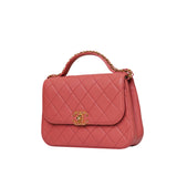 Lambskin Quilted Small Chain Infinity Top Handle Flap