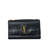 West Hollywood Croc-Embossed Crossbody Bag