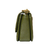 Caviar Quilted Mini Coco First Flap Khaki