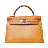 Kelly 32 Sellier Ostrich GHW