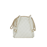 White Quilted CC Day Backpack
