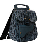 Oblique Jacquard Saddle Backpack