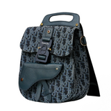 Oblique Jacquard Saddle Backpack
