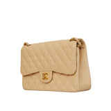 Jumbo Double Flap Beige