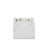 Business Affinity Bucket Bag White Caviar