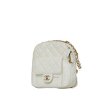 White Quilted CC Day Backpack