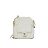 White Quilted CC Day Backpack