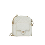 White Quilted CC Day Backpack