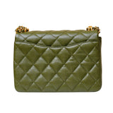 Caviar Quilted Mini Coco First Flap Khaki
