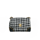 Mini Matelasse Chain Shoulder Bag Tweed Houndstooth