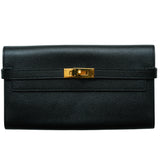 Kelly Wallet To Go Black Epsom Leather