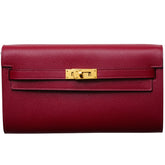 Kelly Long Wallet Rouge Grenat
