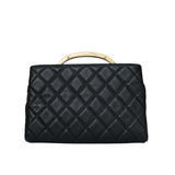 Quilted Lady Handle Clutch Tote Bag