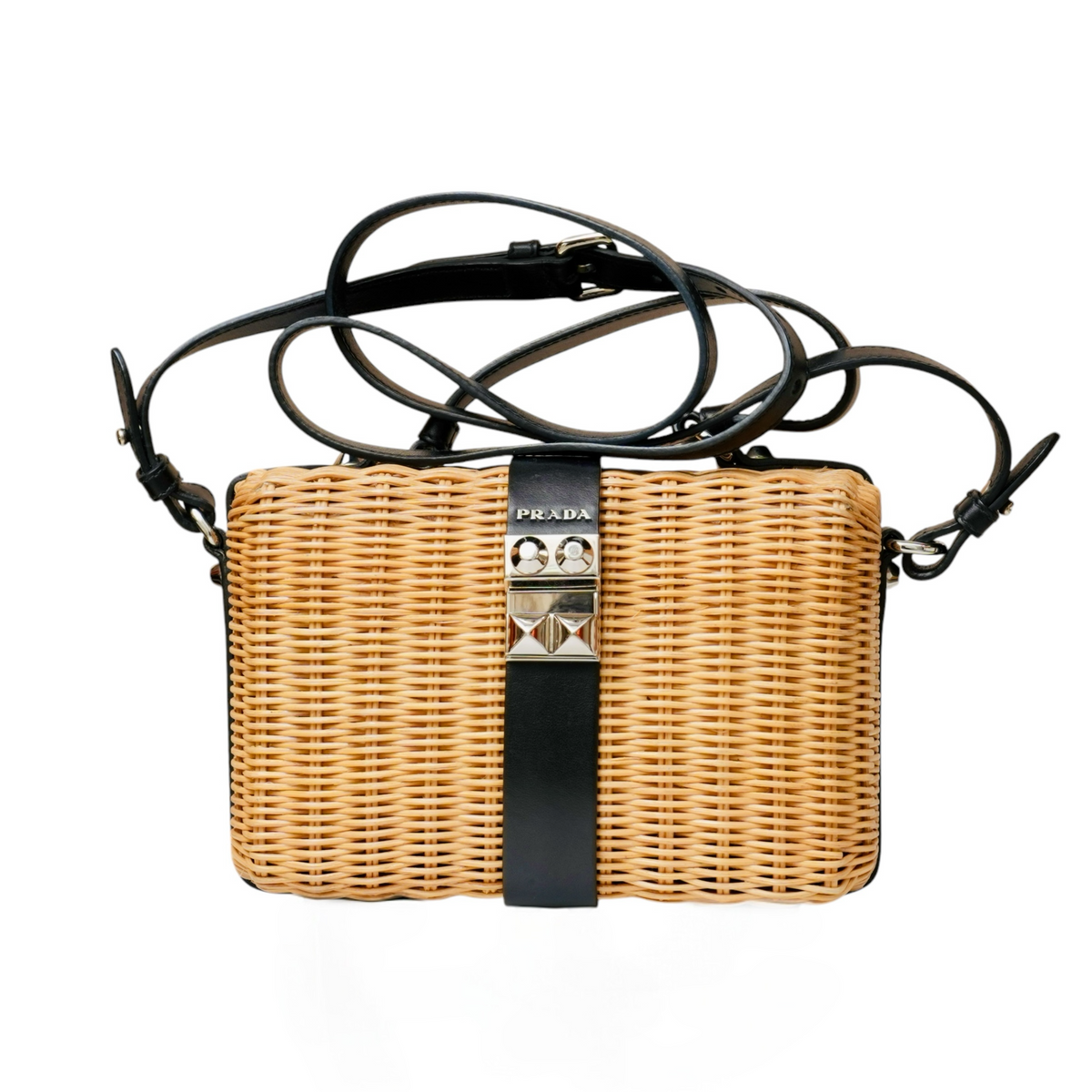 Wicker Top Handle Shoulder Bag