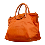 Papaya Tessuto Nylon and Saffiano Leather Tote Bag