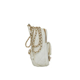 White Quilted CC Day Backpack