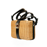 Wicker Top Handle Shoulder Bag
