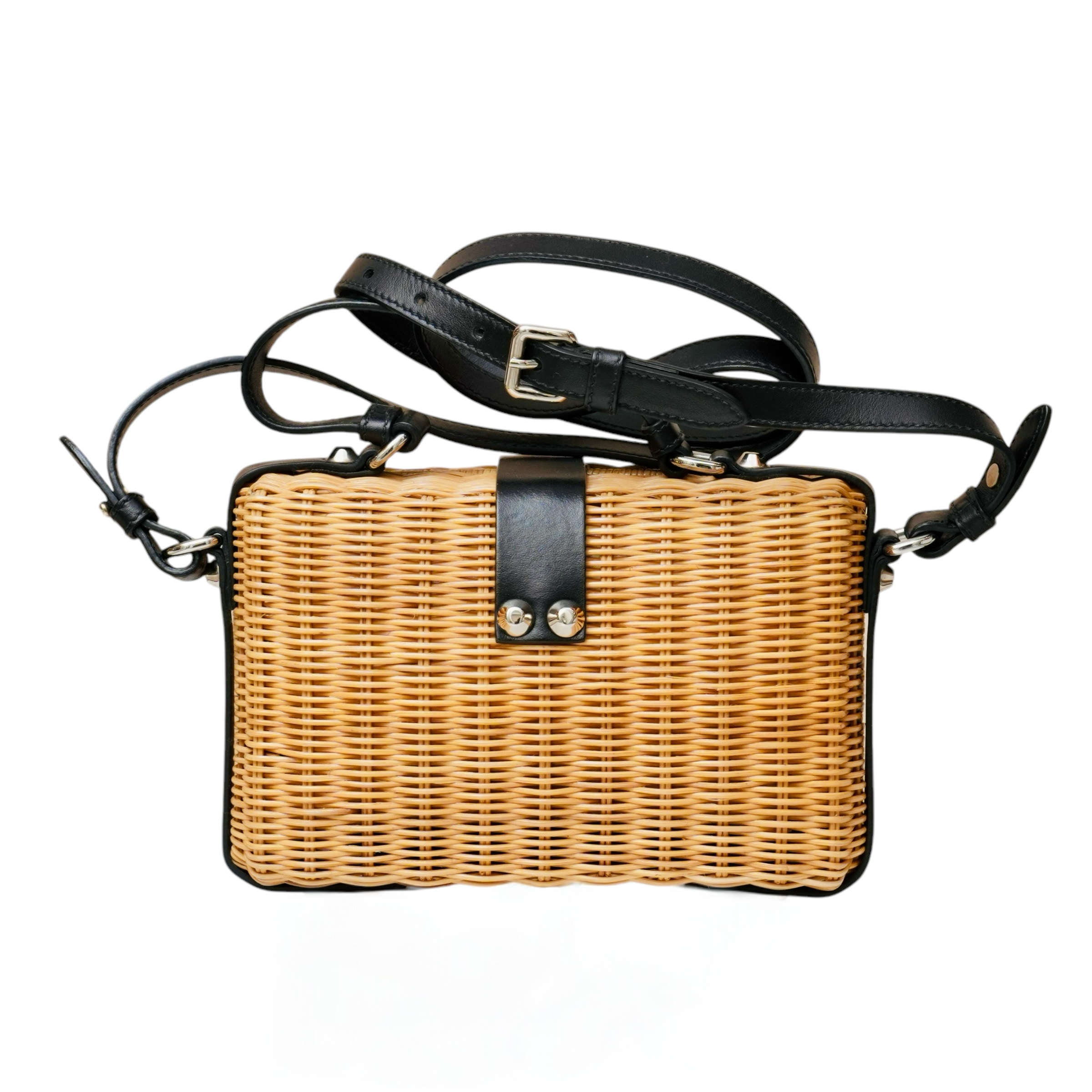 Wicker Top Handle Shoulder Bag