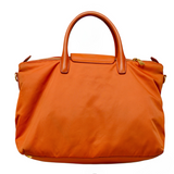 Papaya Tessuto Nylon and Saffiano Leather Tote Bag