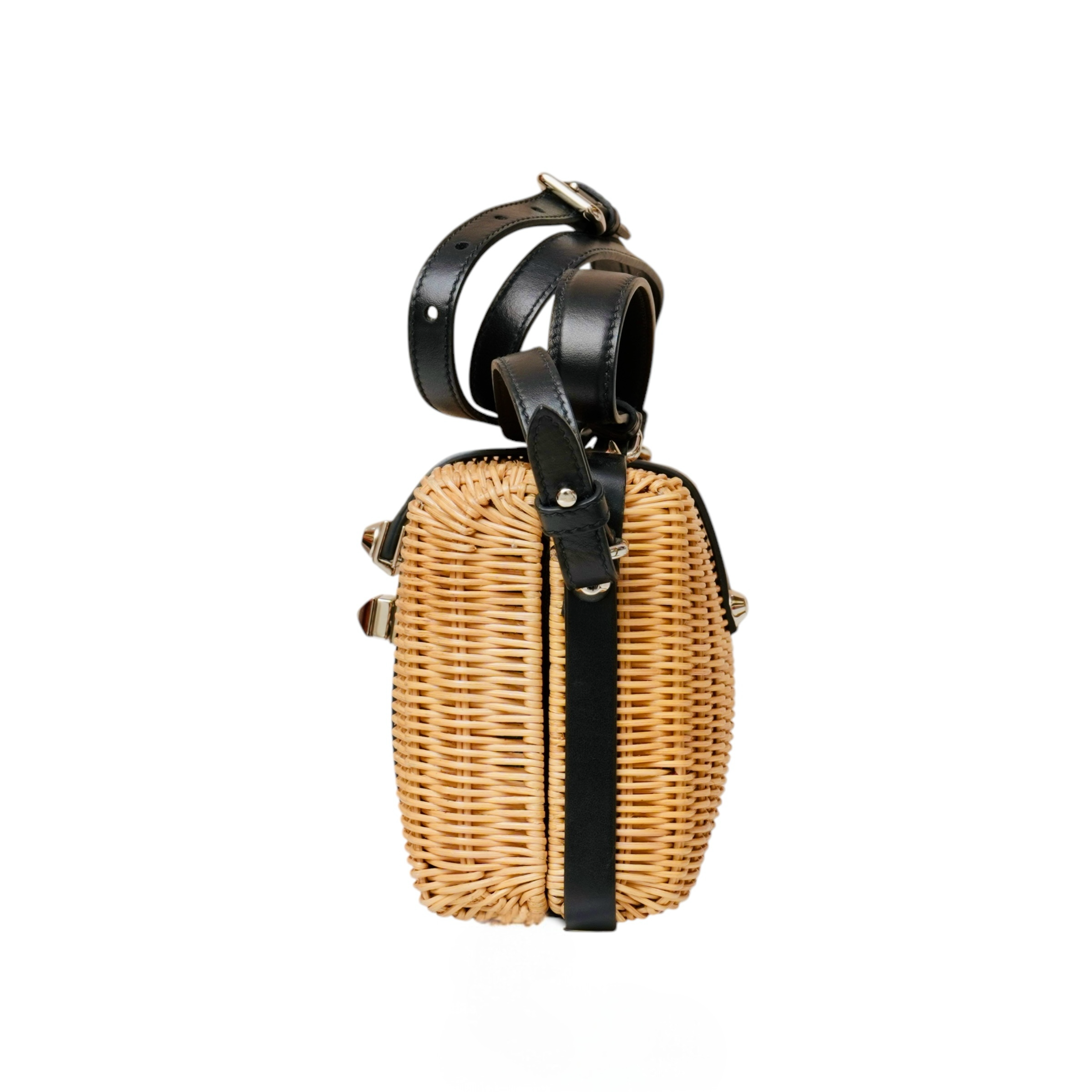 Wicker Top Handle Shoulder Bag