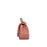 Reversed Chevron Top Handle Flap Bag Antique Pink GHW
